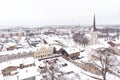 Aerial view of Rakvere in winter