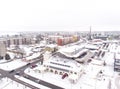 Aerial view of Rakvere in winter