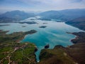 Aerial view of Rama lake or Ramsko jezero , Bosnia and Herzegovina Royalty Free Stock Photo