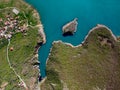 Aerial view of Rama lake or Ramsko jezero , Bosnia and Herzegovina Royalty Free Stock Photo