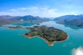 Aerial view of Rama lake or Ramsko jezero , Bosnia and Herzegovina Royalty Free Stock Photo