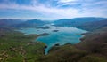 Aerial view of Rama lake or Ramsko jezero , Bosnia and Herzegovina Royalty Free Stock Photo