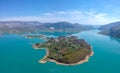 Aerial view of Rama lake or Ramsko jezero , Bosnia and Herzegovina Royalty Free Stock Photo