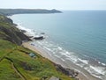 Aerial view of Whitsand Bay, Cornwall Royalty Free Stock Photo