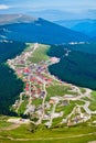 Aerial view of Ranca town in Parang mountains Royalty Free Stock Photo