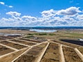 Aerial view of Rangers Valley Feedlot, near Glen Innes, New South Wales, Australia