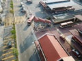 Aerial view Rapid Penang bus move at Pengkalan Weld.