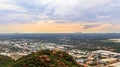 Aerial view of rapidly sprawling Gaborone city spread out over t Royalty Free Stock Photo