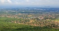 Aerial view of rapidly sprawling Gaborone city spread out over t Royalty Free Stock Photo