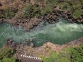 aerial view of the rapids of the Paranapanema riveru