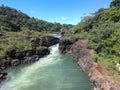 Aerial view of the rapids of the Paranapanema riveraju