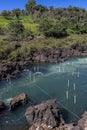 Aerial view of the rapids of the Paranapanema river