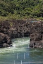 Aerial view of the rapids of the Paranapanema river