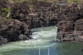 Aerial view of the rapids of the Paranapanema river