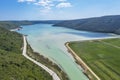 An aerial view of Rasa bay, Istria, Croatia