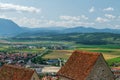 Aerial view of Rasnov, Brasov, Romania