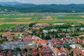 Aerial view of Rasnov, Brasov, Romania