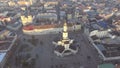 Aerial view of Ratusha in Ivano-Frankivsk, Ukraine, main benchmark of city