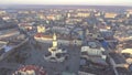 Aerial view of Ratusha in Ivano-Frankivsk, Ukraine, main benchmark of city