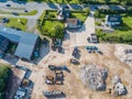 Aerial view of a recycling yard