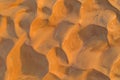 Aerial view of red Desert Safari with sand dune in Dubai City, United Arab Emirates or UAE. Natural landscape background at sunset Royalty Free Stock Photo