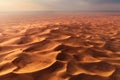 Aerial view of red Desert Safari with sand dune in Dubai City, United Arab Emirates or UAE. Natural landscape background at sunset Royalty Free Stock Photo