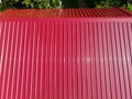 Aerial view of Red metal sheet roof for building and resdential