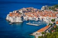 Aerial view of red roofs of Dubrovnik Royalty Free Stock Photo
