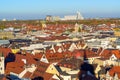 Aerial view of red roofs in old city, Munich, Germany Royalty Free Stock Photo