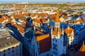 Aerial view of red roofs in old city, Munich, Germany Royalty Free Stock Photo