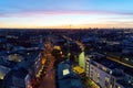 Aerial view of red roofs in old city at night, Munich, Germany Royalty Free Stock Photo