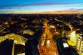 Aerial view of red roofs in old city at night, Munich, Germany Royalty Free Stock Photo