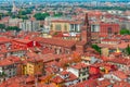 Aerial view of red roofs in Verona, Italy Royalty Free Stock Photo