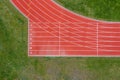 Aerial View of Red Running Track Royalty Free Stock Photo