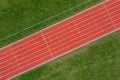 Aerial View of Red Running Track Royalty Free Stock Photo