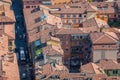 Aerial view of red tiled rooftops in Bologna, Italy Royalty Free Stock Photo