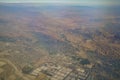 Aerial view of Redlands, view from window seat in an airplane