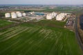 Refineries oil big tanks