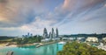 Aerial view of Reflections at Keppel Bay in Singapore Royalty Free Stock Photo