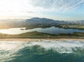 Aerial view of Reserva Beach, Marapendi Lagoon and Reserve at Barra da Tijuca - Rio de Janeiro, Brazil Royalty Free Stock Photo