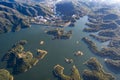 Aerial view of Reservoir Landscape Royalty Free Stock Photo