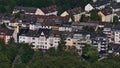 Aerial view of residential area in district Neuendorf in city Koblenz, Germany with multi-family apartment buildings. Royalty Free Stock Photo