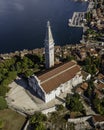 Aerial view of residential area in Rovinj old town in Istria, Croatia Royalty Free Stock Photo