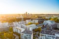 Aerial view of residential area in Vilnius, Lithuania. New modern apartment complex. Low rise european apartment building complex Royalty Free Stock Photo