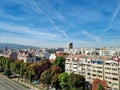 Aerial view of residential buildings in Sofia city, Bulgaria on a sunny day Royalty Free Stock Photo