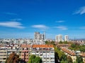 Aerial view of residential buildings in Sofia city, Bulgaria on a sunny day Royalty Free Stock Photo