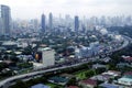 Aerial view of residential and commercial areas and establishments in Metro Manila. Royalty Free Stock Photo