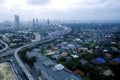 Aerial view of residential and commercial areas and establishments in Metro Manila. Royalty Free Stock Photo