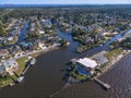Aerial view of a residential community in Navarre Florida with homes by the bay Royalty Free Stock Photo