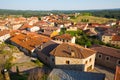 Aerial view of residential districts in spanish village. Hacina Royalty Free Stock Photo